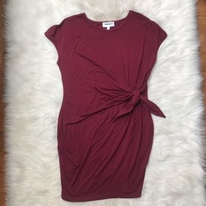 About Us Super Soft Tie Waist Holiday Mini Dress